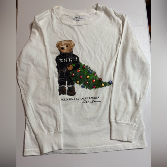 Polo Ralph Lauren Other - Polo by Ralph Lauren Kids White Long Sleeve with Bear and Tree Print
